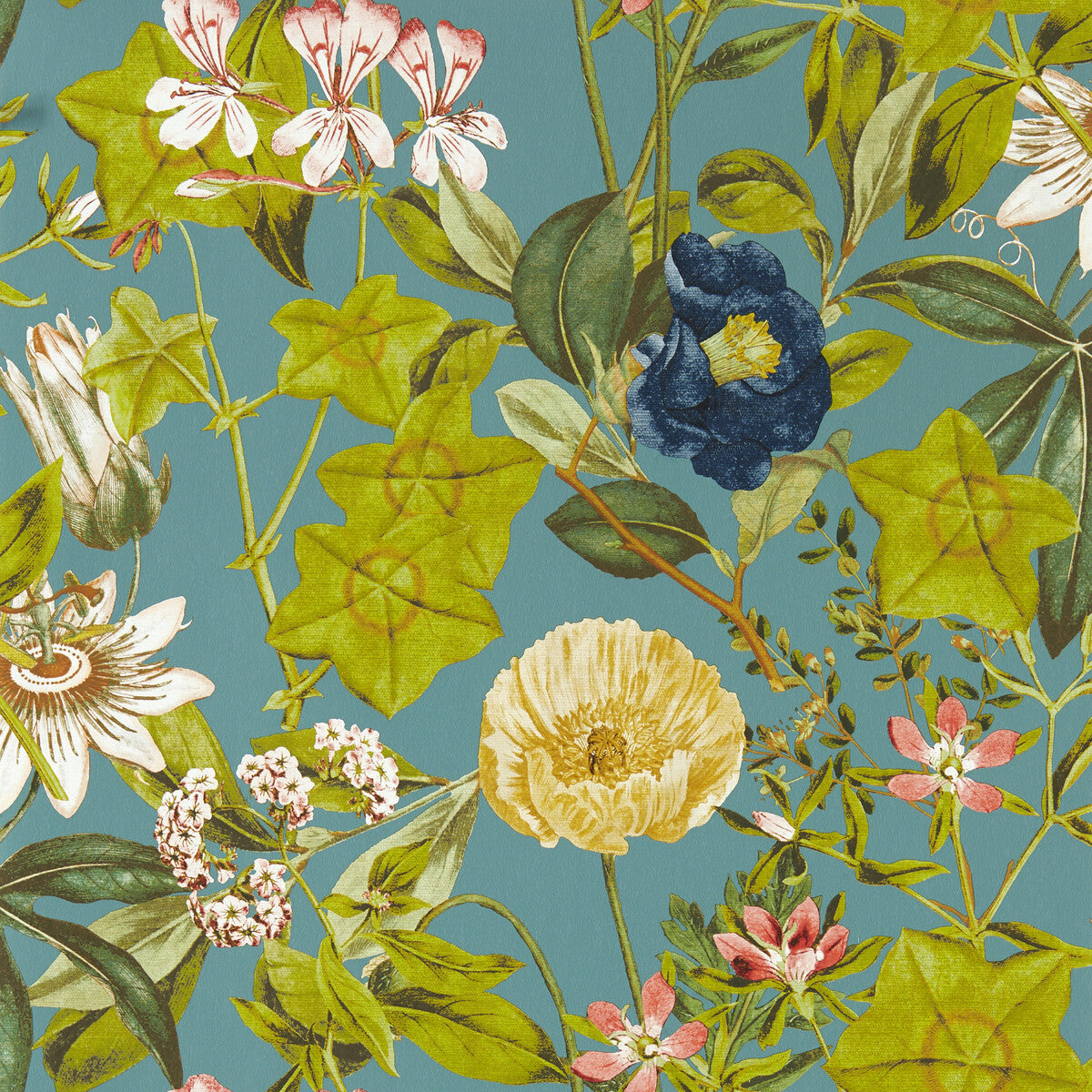 CLARKE AND CLARKE W0143/01.CAC.0 PASSIFLORA CHAMBRAY WP Wallpaper - Eade's Wallpaper
