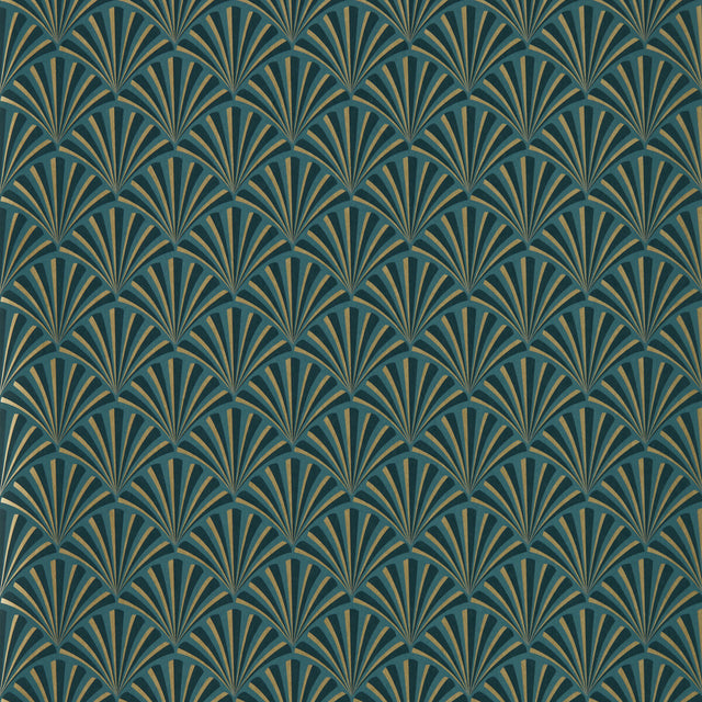CLARKE AND CLARKE W0164/04.CAC.0 CHRYSLER TEAL WP Wallpaper - Eade's Wallpaper
