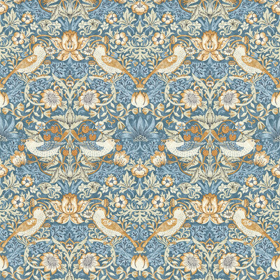 CLARKE AND CLARKE W0171/02.CAC.0 STRAWBERRY THIEF DENIM WP Wallpaper - Eade's Wallpaper