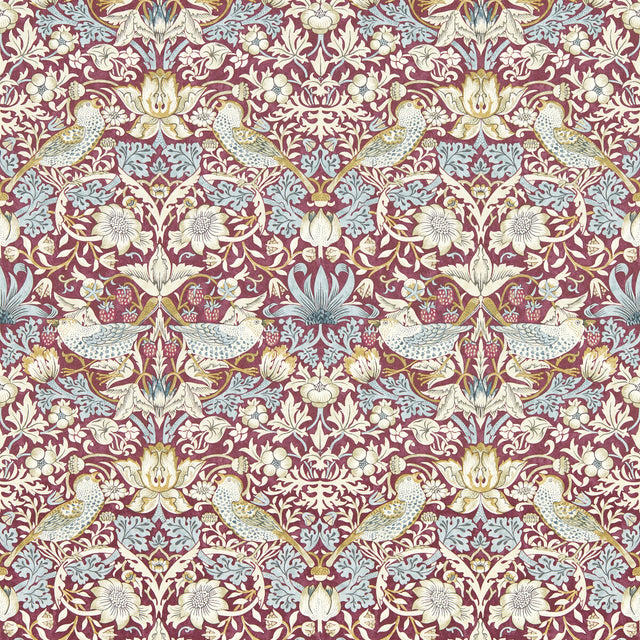 CLARKE AND CLARKE W0171/04.CAC.0 STRAWBERRY THIEF PLUM WP Wallpaper - Eade's Wallpaper