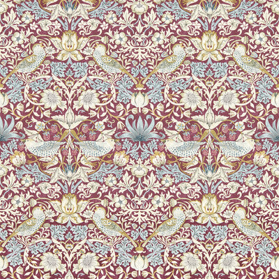 CLARKE AND CLARKE W0171/04.CAC.0 STRAWBERRY THIEF PLUM WP Wallpaper - Eade's Wallpaper