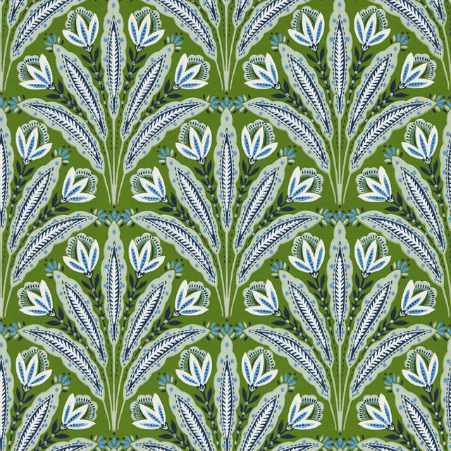 CLARKE AND CLARKE W0193/01.CAC.0 ATTINGHAM COBALT GREEN WP Wallpaper - Eade's Wallpaper