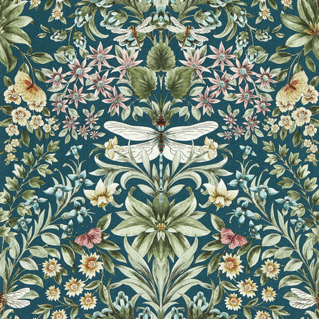 CLARKE AND CLARKE W0196/04.CAC.0 MIRABELL TEAL WP Wallpaper - Eade's Wallpaper