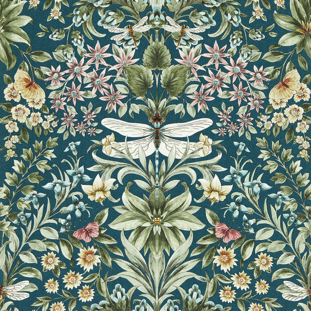 CLARKE AND CLARKE W0196/04.CAC.0 MIRABELL TEAL WP Wallpaper - Eade's Wallpaper