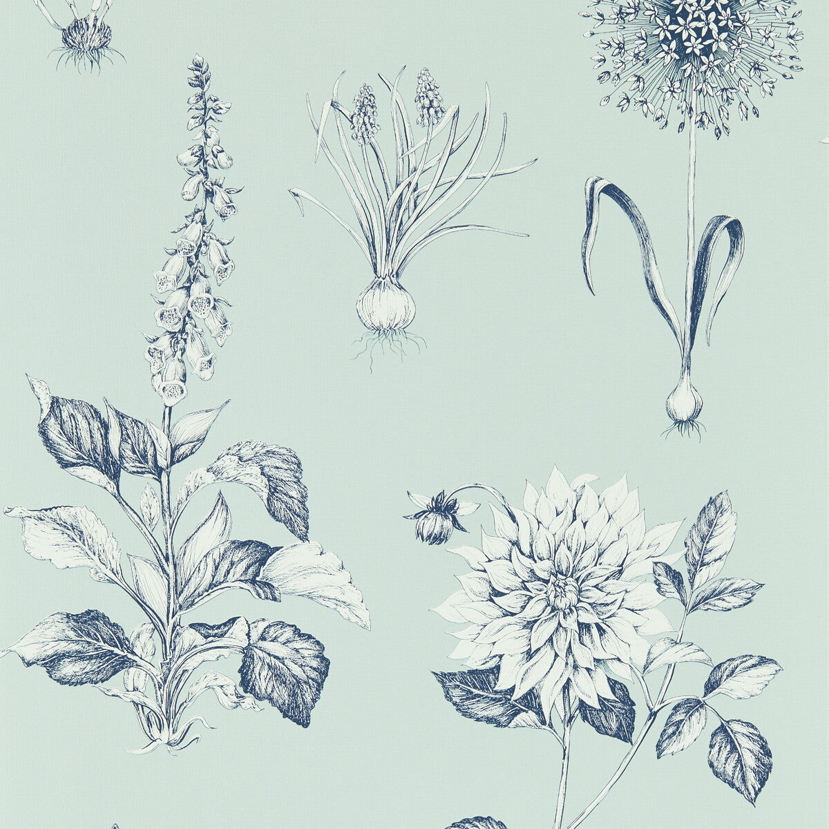 CLARKE AND CLARKE W0197/04.CAC.0 ROSERAIE SEAGLASS WP Wallpaper - Eade's Wallpaper
