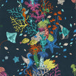 CLARKE AND CLARKE W0218/04.CAC.0 SEAFOREST NAVY WP Fabric - MYTHICA WALLCOVERING EMMA J SHIPLEY FOR C&C