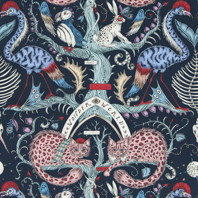 CLARKE AND CLARKE W0219/01.CAC.0 WONDER WORLD BERRY WP Fabric - MYTHICA WALLCOVERING EMMA J SHIPLEY FOR C&C
