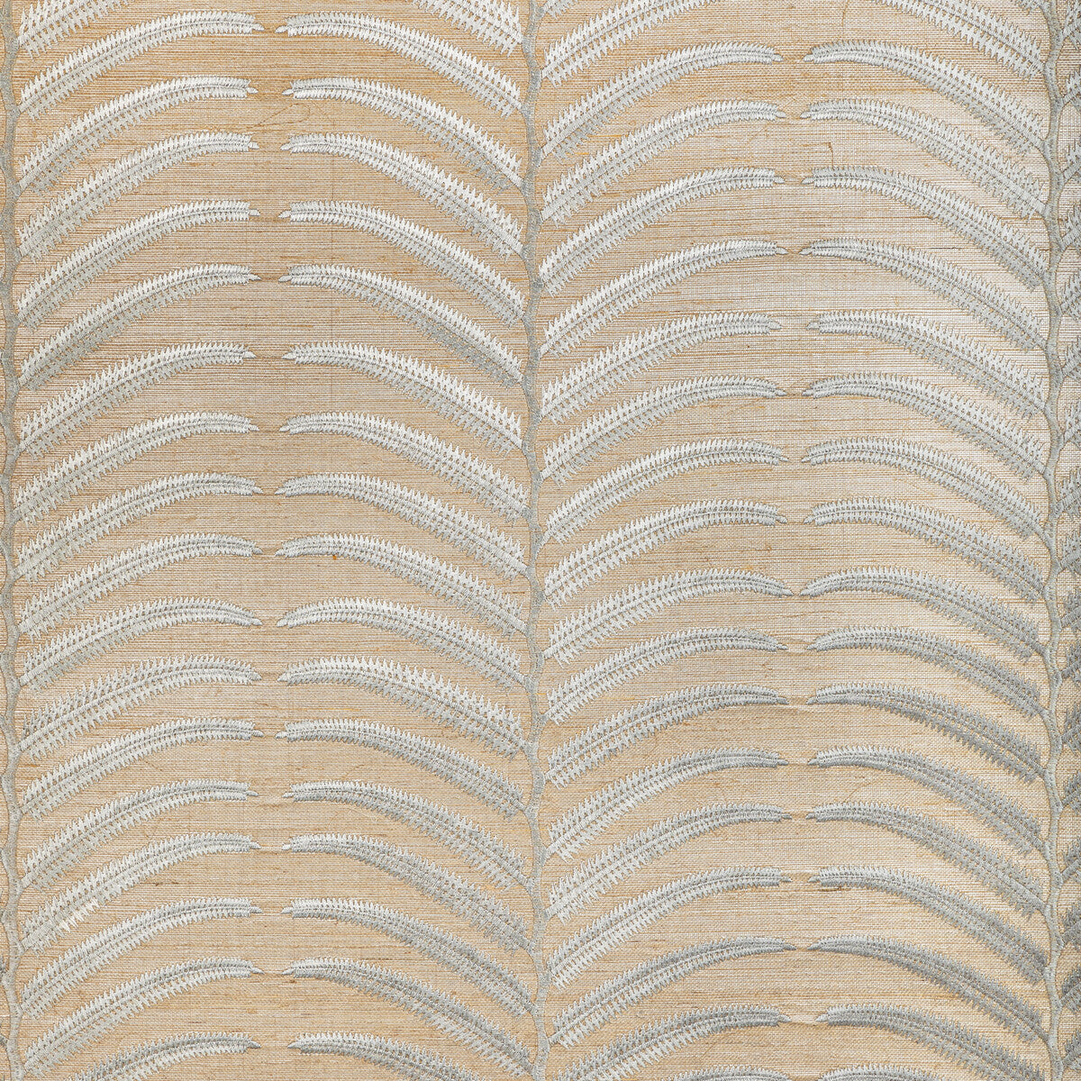 KRAVET COUTURE W3834.1611.0 PLANTAE EMB SISAL GREY Wallpaper - Eade's Wallpaper