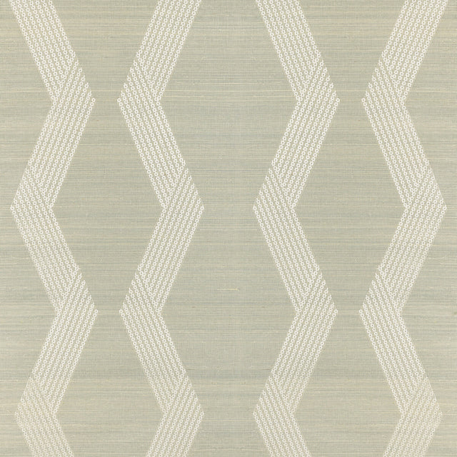 KRAVET COUTURE W3835.1101.0 CHAINLINK EMB SISAL ICE Wallpaper - Eade's Wallpaper