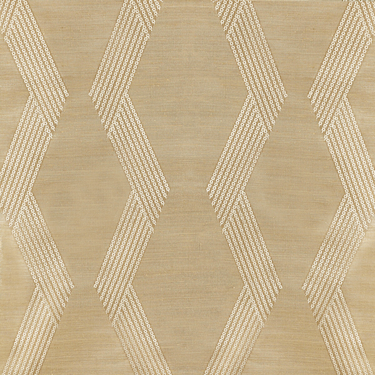 KRAVET COUTURE W3835.416.0 CHAINLINK EMB SISAL GOLD Wallpaper - Eade's Wallpaper