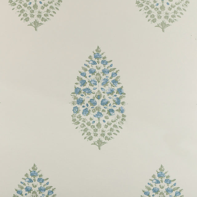 KRAVET COUTURE W3938.315.0 ATELIER PAISLEY WP BLUE SAGE Wallpaper - Eade's Wallpaper