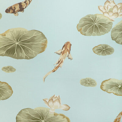 KRAVET COUTURE W4146.316.0 LOTUS POND WP FRESHWATER Wallpaper - Eade's Wallpaper