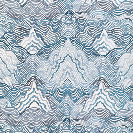 KRAVET COUTURE W4150.550.0 SHANGRI LA WP INDIGO Wallpaper - Eade's Wallpaper