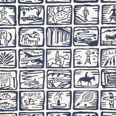 KRAVET COUTURE W4257.50.0 ARIZONA SKETCHBOOK WP BLUE Fabric - HARWOOD STEIGER WALLCOVERING