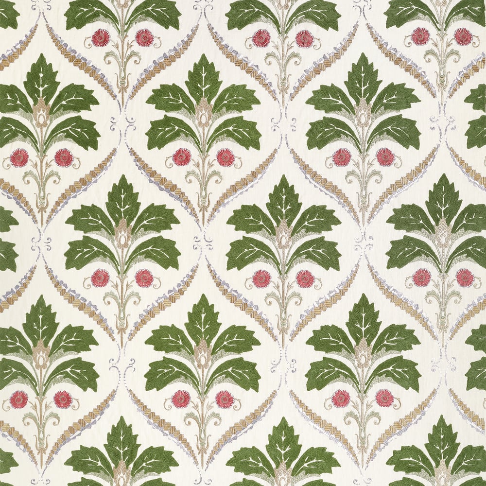Thibaut KENDALL DAMASK EMBROIDERY W710508 in Olive Fabric - 