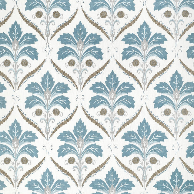 Thibaut KENDALL DAMASK EMBROIDERY W710509 in Mineral Fabric 