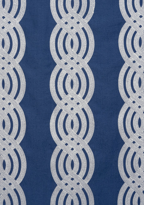 Thibaut W710802 BRAID EMBROIDERY Navy Fabric