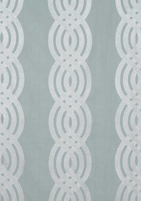 Thibaut W710805 BRAID EMBROIDERY Robin's Egg Fabric