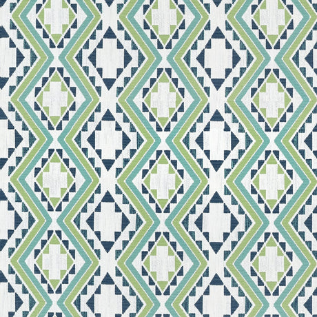 Thibaut SAGAMORE W711112 in Pear and Navy Fabric - ACADIA