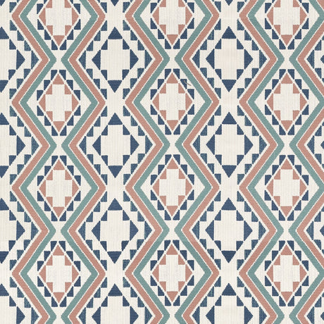 Thibaut SAGAMORE W711114 in Clay and Navy Fabric - ACADIA