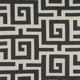 Thibaut W713221 TULUM APPLIQUE Black on Natural Fabric