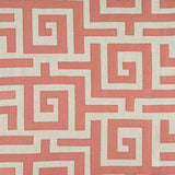 Thibaut W713223 TULUM APPLIQUE Coral on Natural Fabric