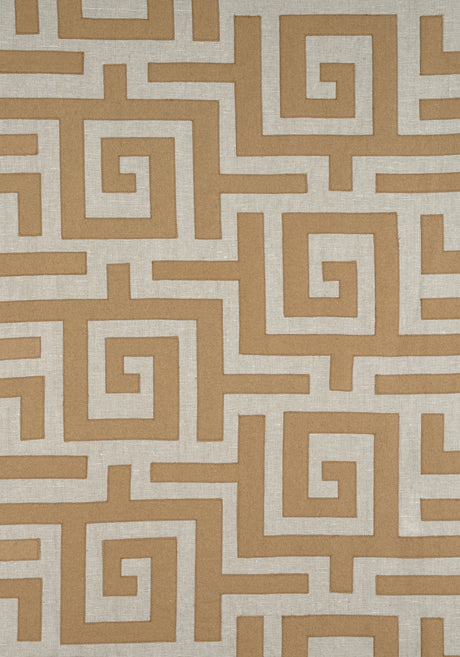 Thibaut W713224 TULUM APPLIQUE Wheat on Natural Fabric