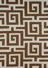Thibaut W713226 TULUM APPLIQUE Brown on Natural Fabric