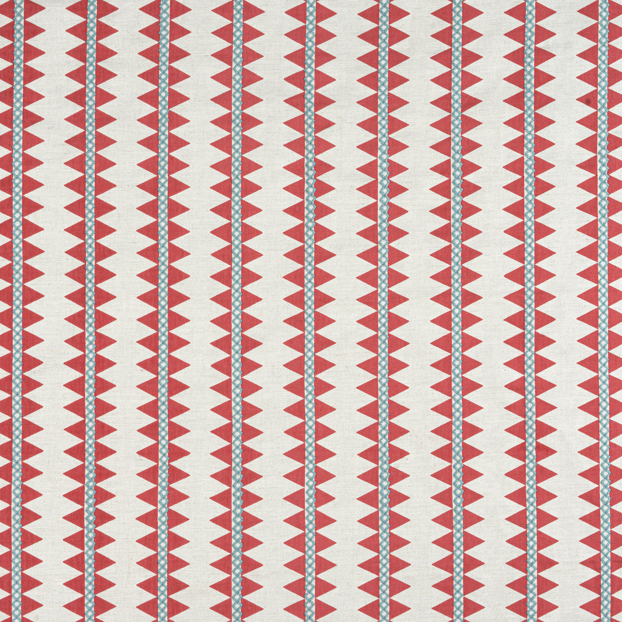 Thibaut W713245 RENO STRIPE EMBROIDERY Coral Fabric