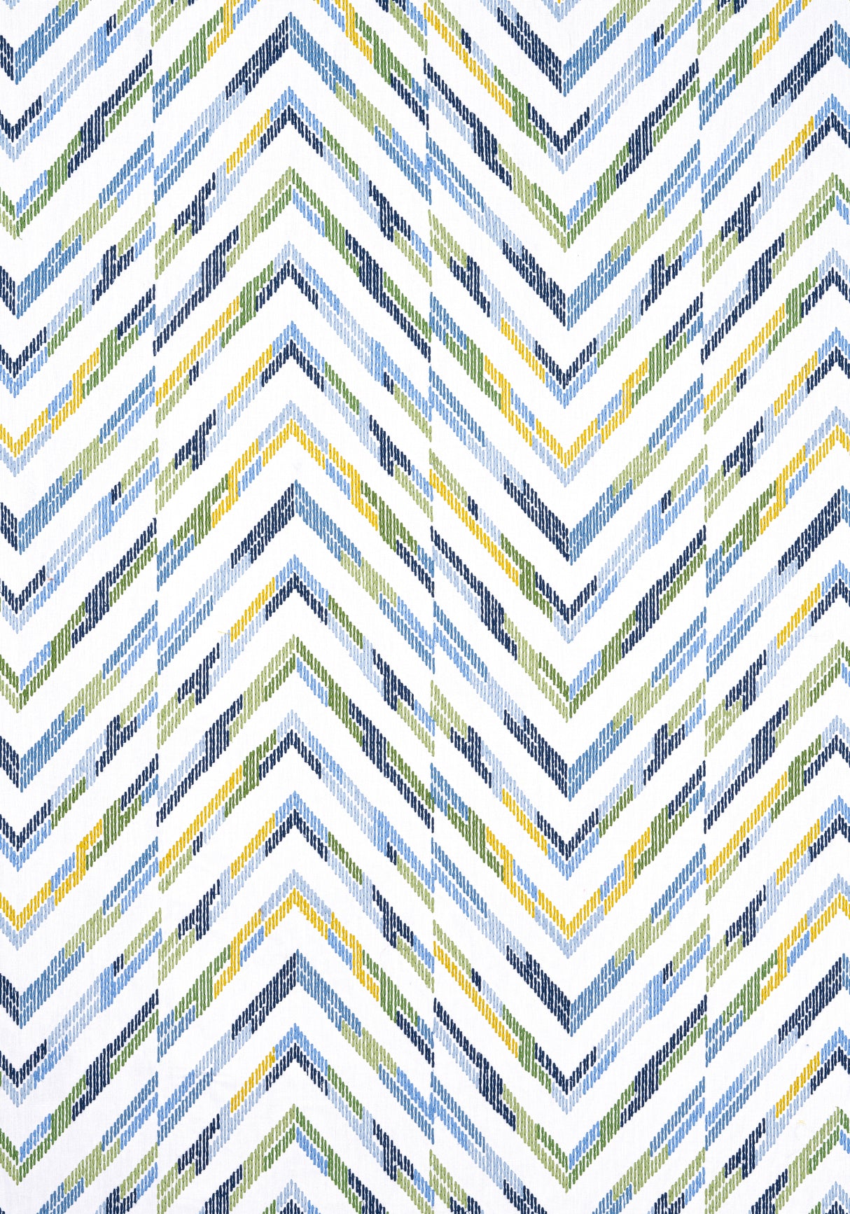 Thibaut W714345 HAMILTON EMBROIDERY Blue and Yellow Fabric