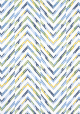 Thibaut W714345 HAMILTON EMBROIDERY Blue and Yellow Fabric