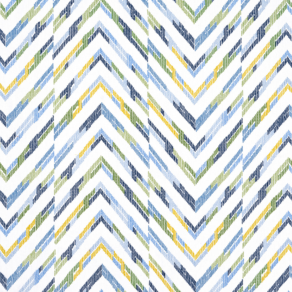 Thibaut W714345 HAMILTON EMBROIDERY Blue and Yellow Fabric
