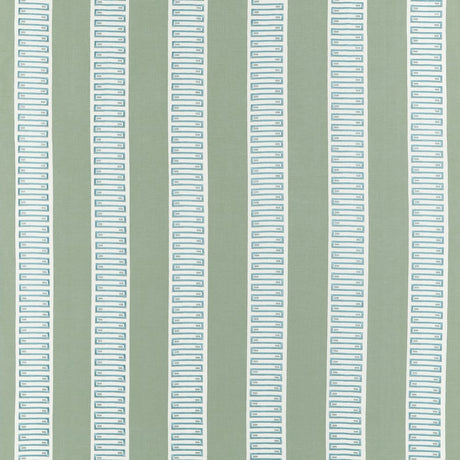 Thibaut RARITAN LINE EMBROIDERY W714629 in Sage Fabric - FAI
