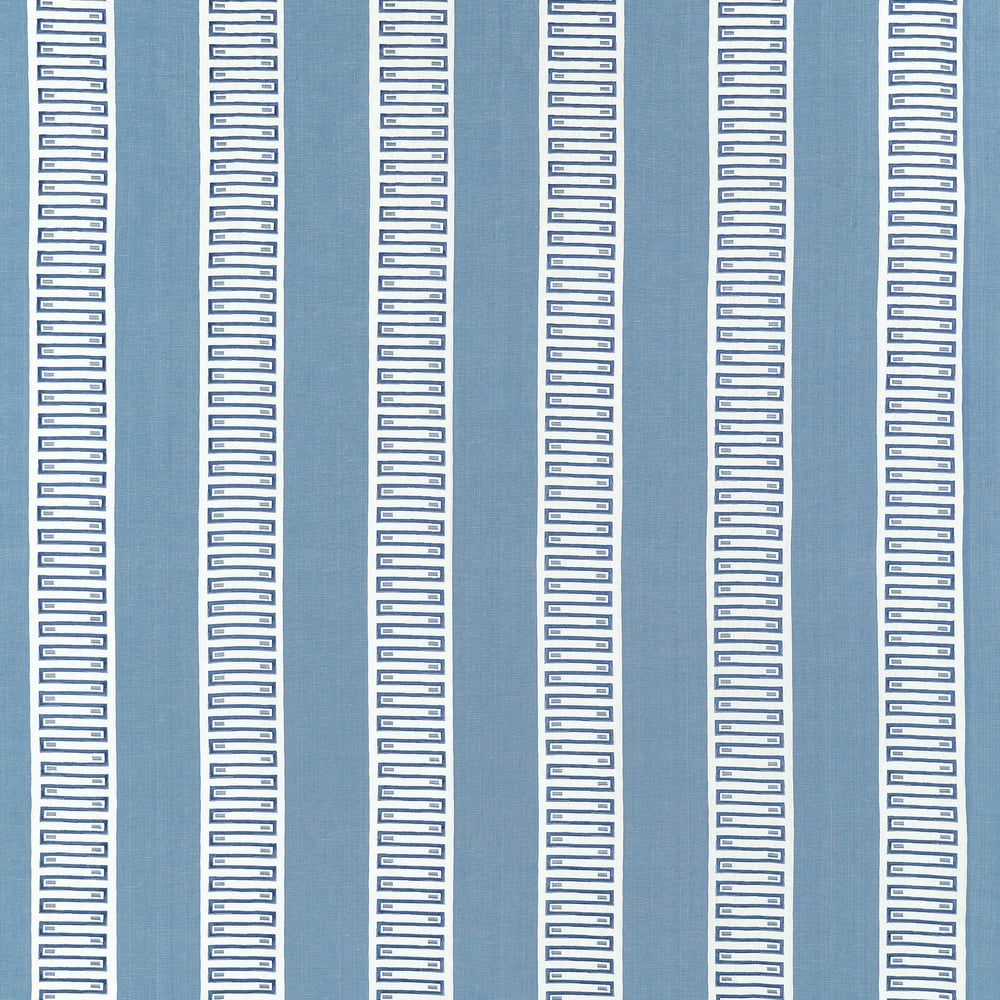 Thibaut RARITAN LINE EMBROIDERY W714631 in Blue Fabric - FAI