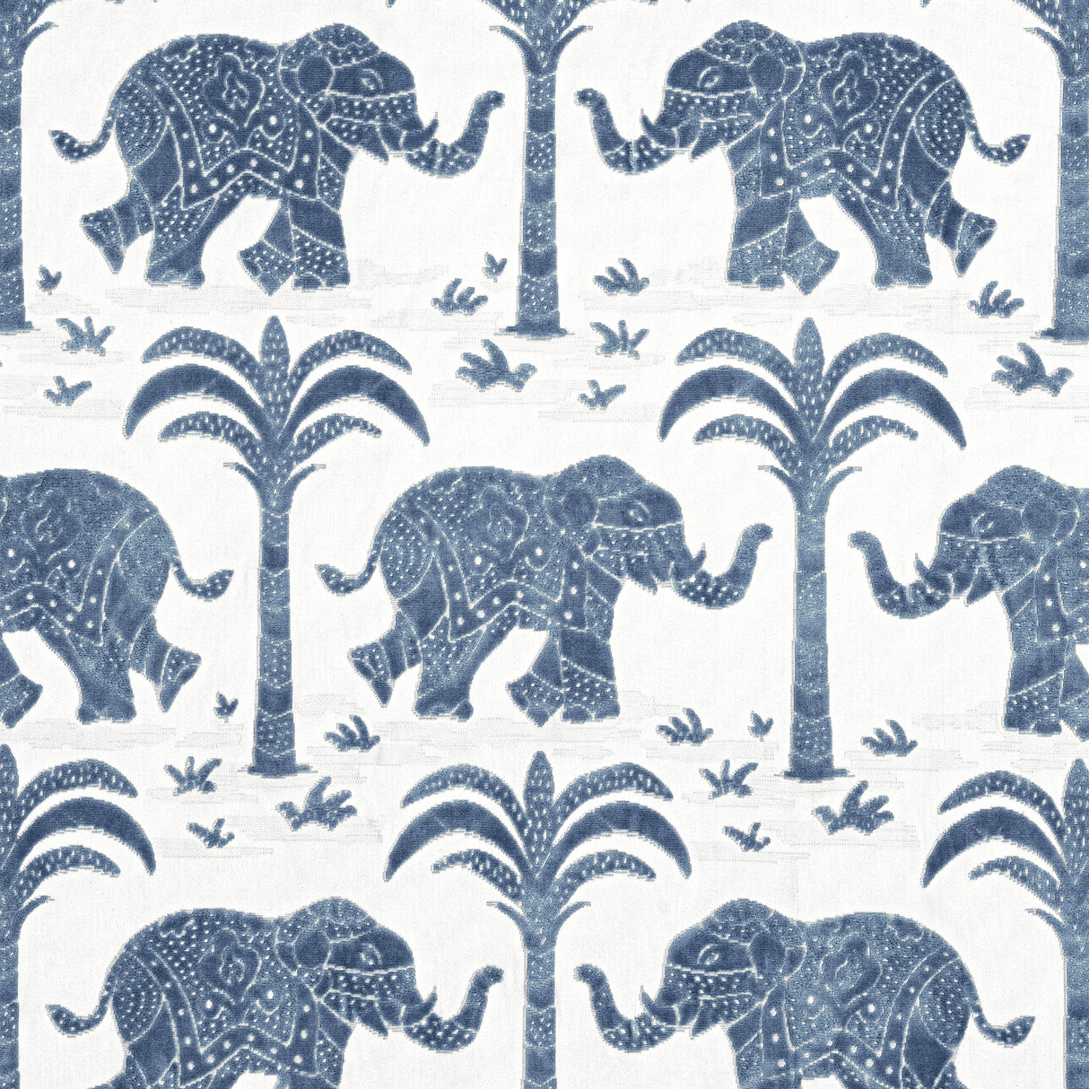 Thibaut W716200 ELEPHANT VELVET Navy Fabric