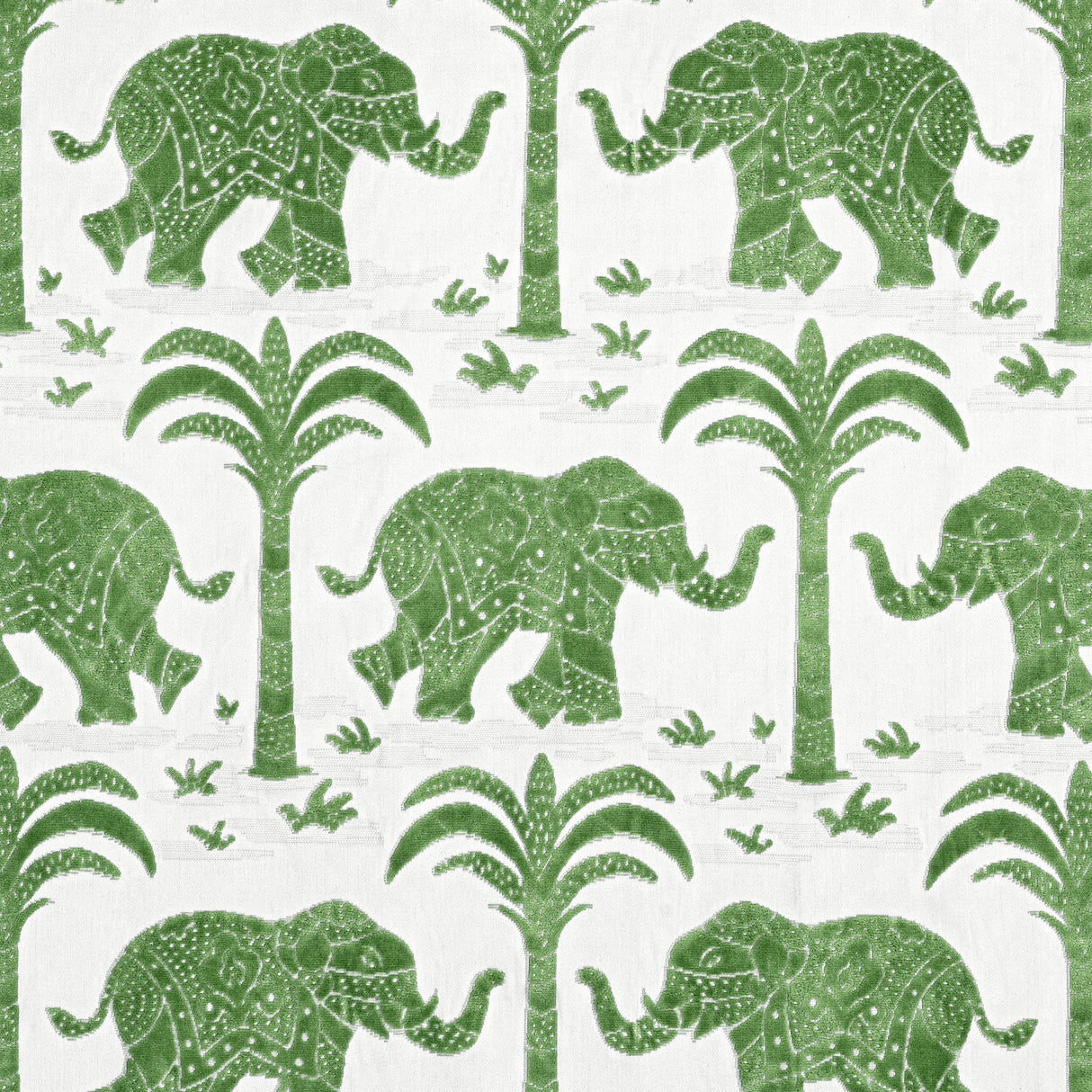 Thibaut W716201 ELEPHANT VELVET Green Fabric