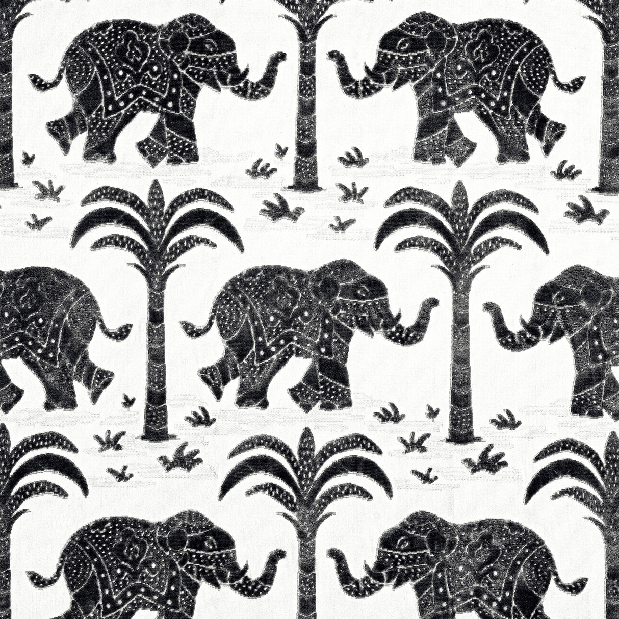 Thibaut W716202 ELEPHANT VELVET Black Fabric