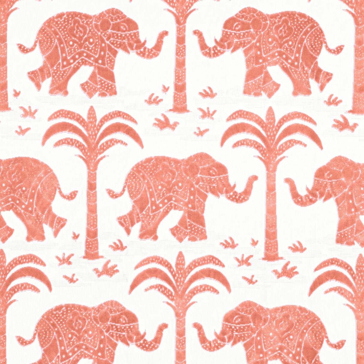 Thibaut W716203 ELEPHANT VELVET Coral Fabric