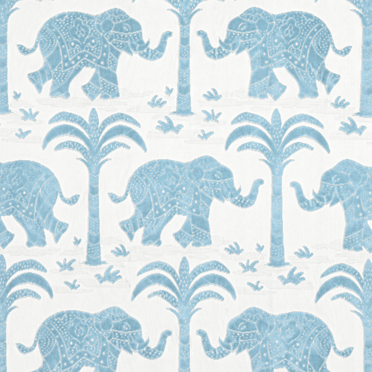 Thibaut W716204 ELEPHANT VELVET French Blue Fabric