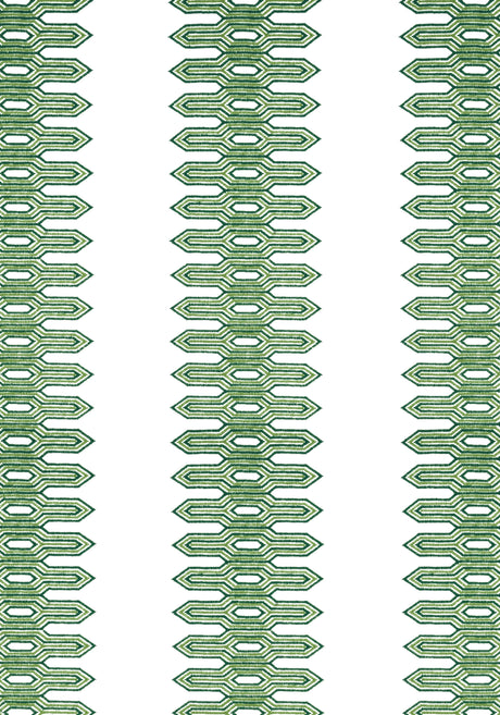 Thibaut W720808 NOLA STRIPE EMBROIDERY Green Fabric