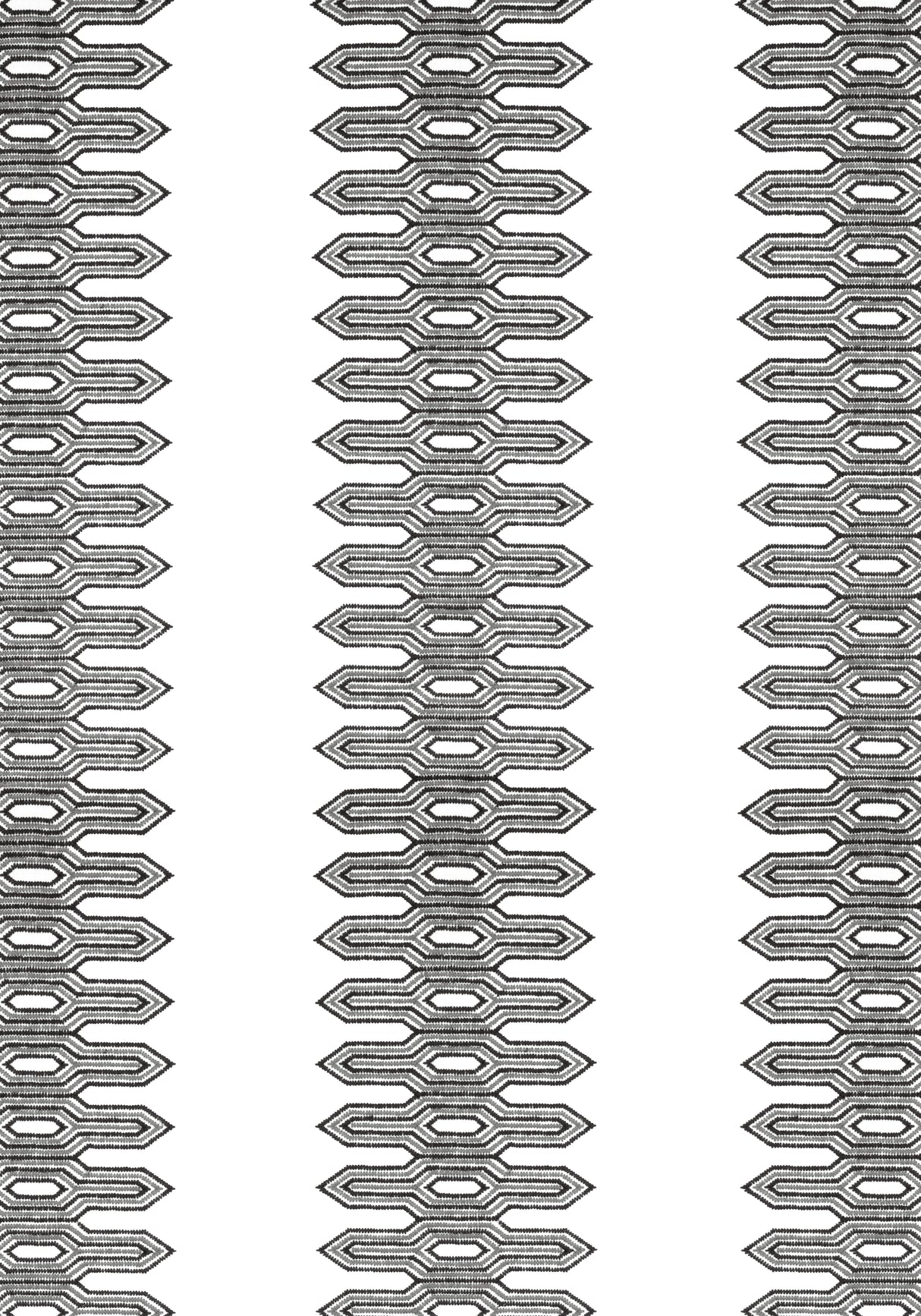 Thibaut W720809 NOLA STRIPE EMBROIDERY Black Fabric