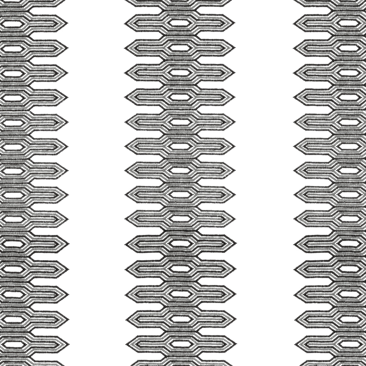 Thibaut W720809 NOLA STRIPE EMBROIDERY Black Fabric