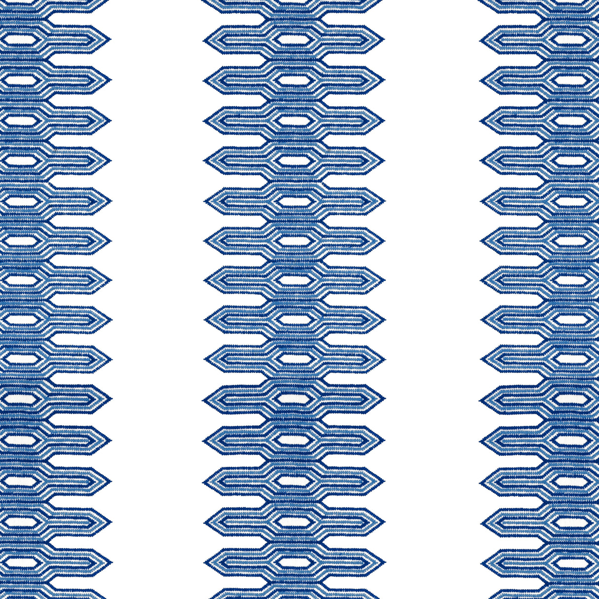 Thibaut W720810 NOLA STRIPE EMBROIDERY Navy Fabric