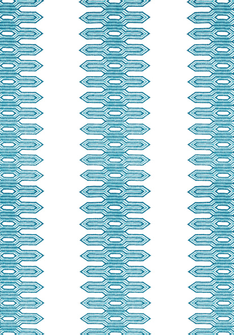 Thibaut W720811 NOLA STRIPE EMBROIDERY Aqua Fabric