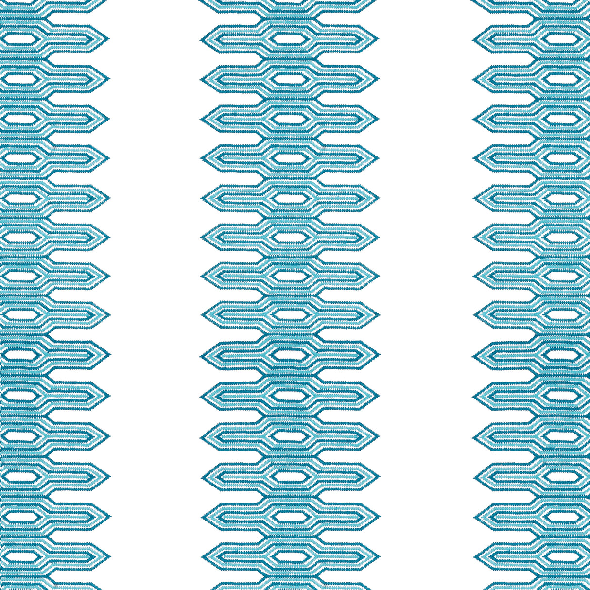 Thibaut W720811 NOLA STRIPE EMBROIDERY Aqua Fabric