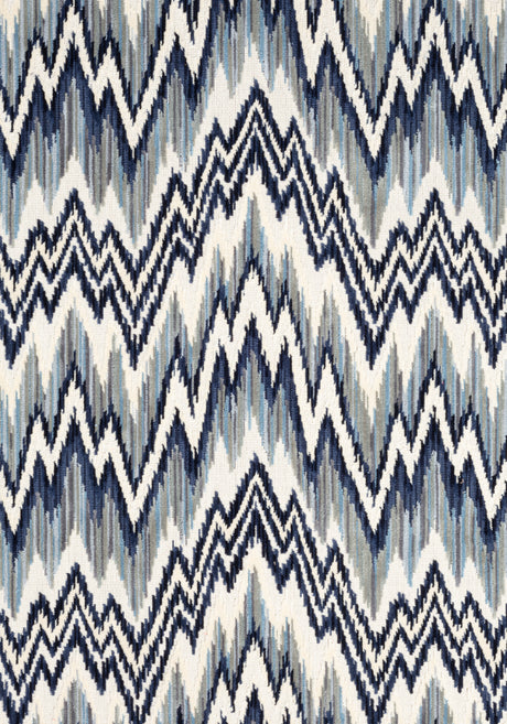Thibaut W72820 RHYTHM VELVET Sterling and Navy Fabric