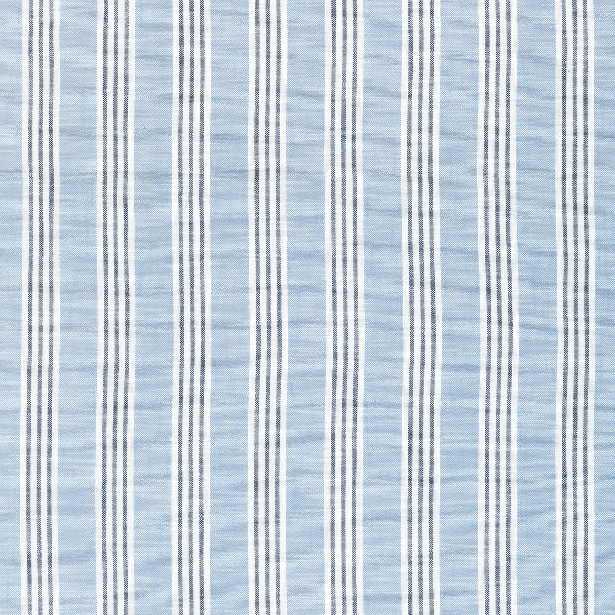 Thibaut W73488 SOUTHPORT STRIPE Sky Blue and Navy Fabric