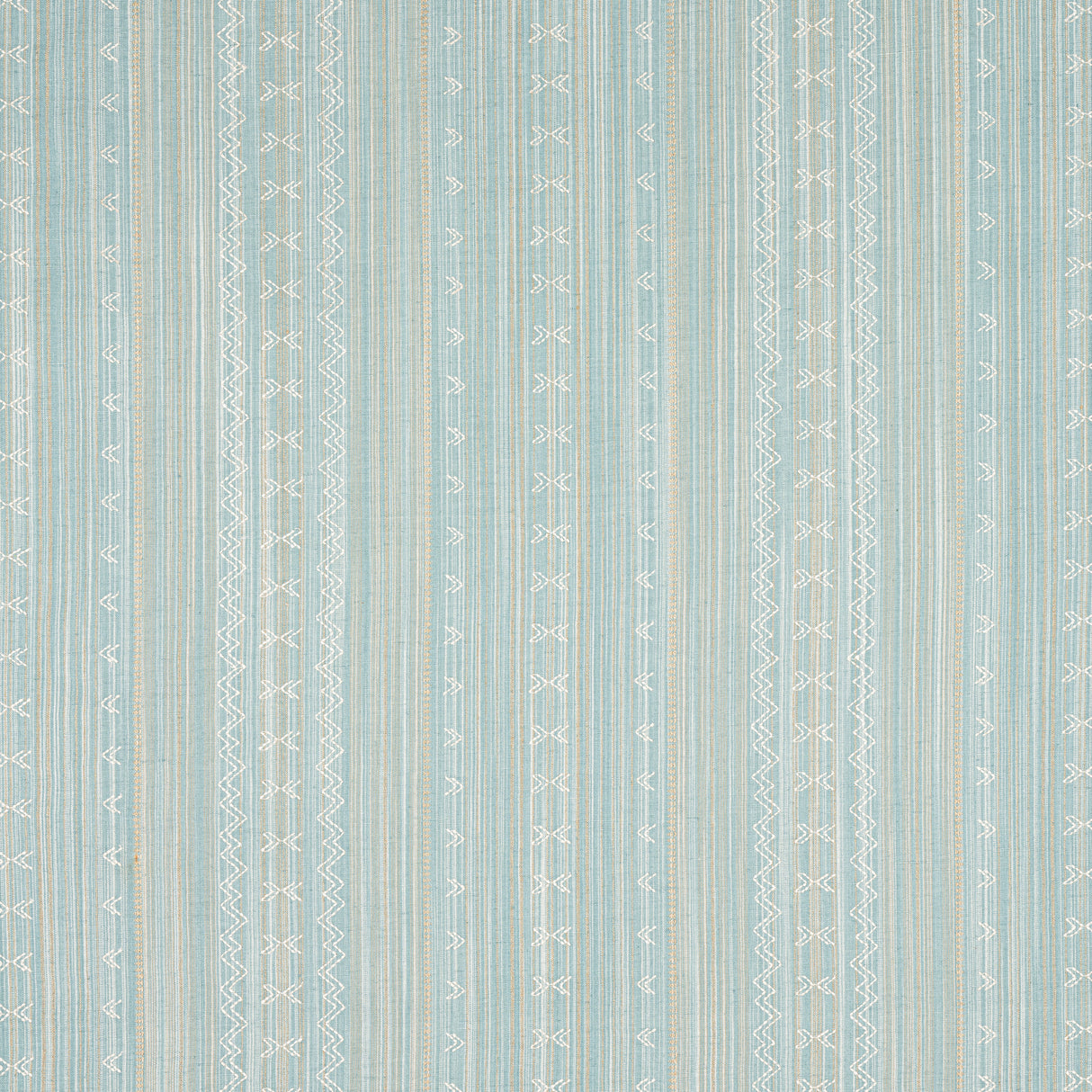 Thibaut W736455 CHARTER STRIPE EMBROIDERY Seaglass Fabric