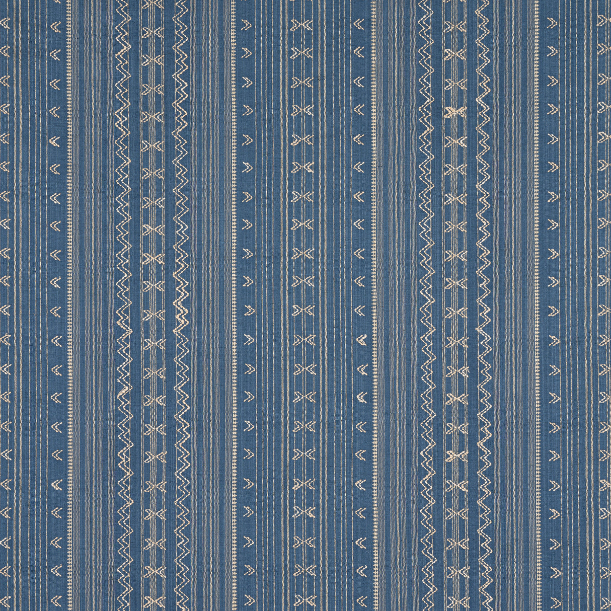 Thibaut W736456 CHARTER STRIPE EMBROIDERY Navy Fabric