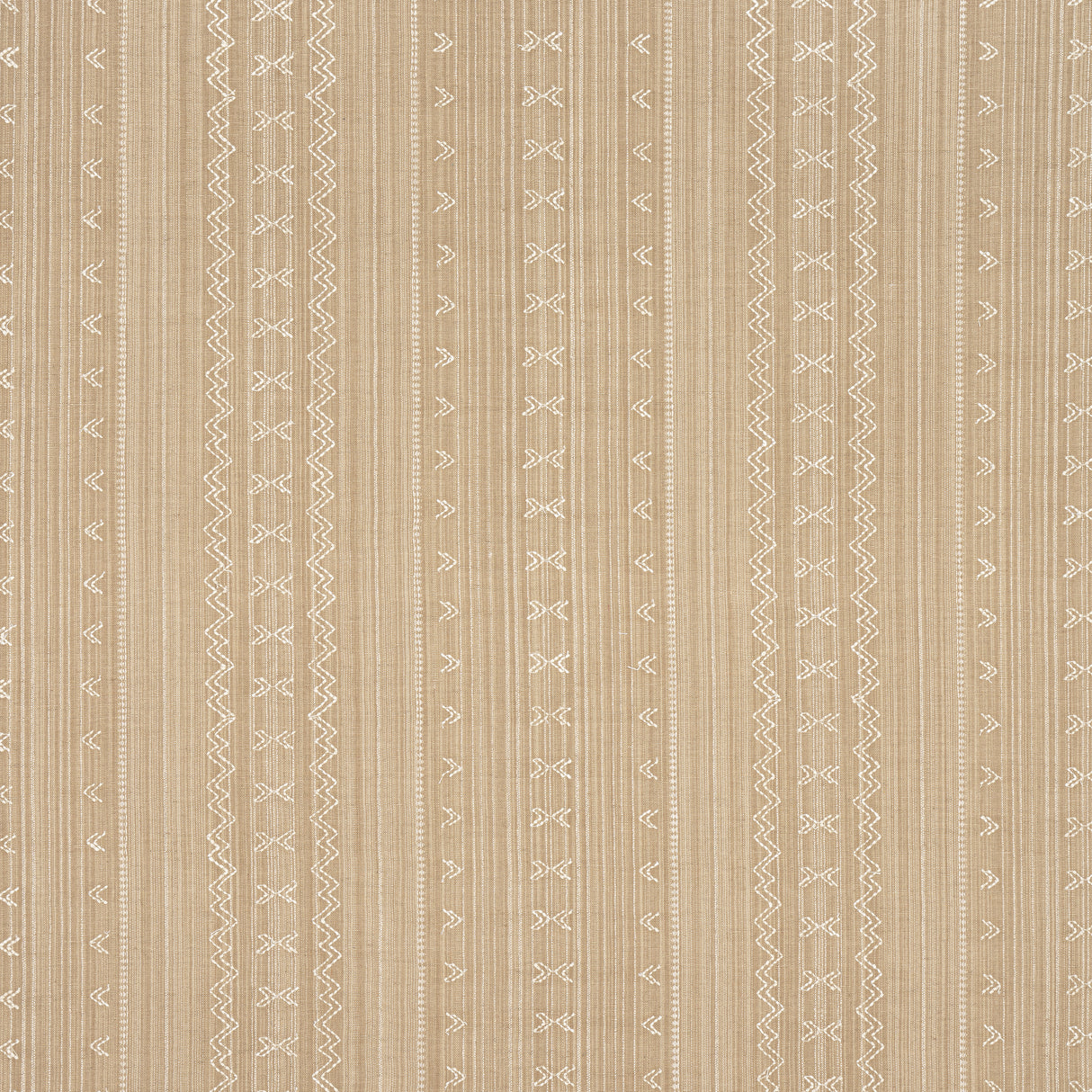 Thibaut W736457 CHARTER STRIPE EMBROIDERY Camel Fabric